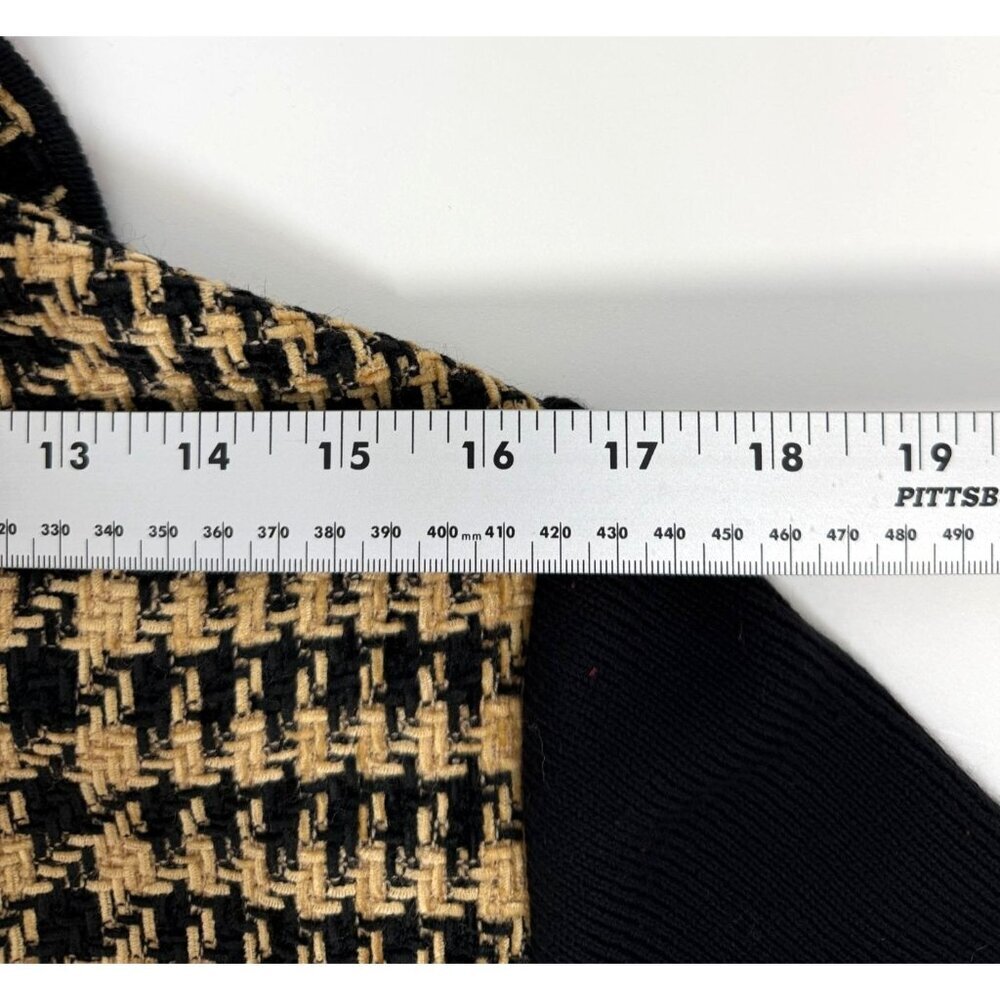 Vintage Emil Rutenburg Womens Houndstooth Cardigan Jacket Black & Camel Size L - Picture 7 of 16